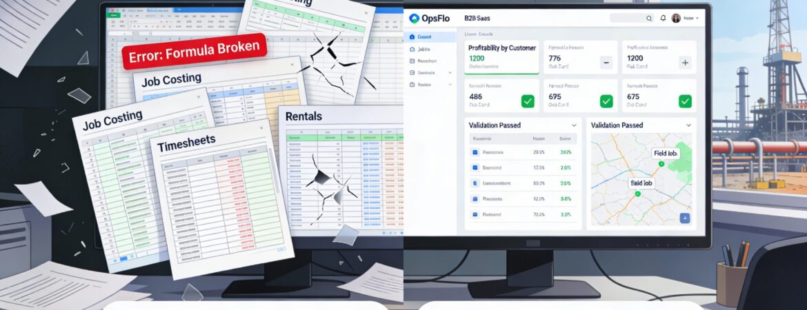 From spreadsheet chaos to OpsFlo structured data—eliminating the 2-3% revenue leak in oilfield services
